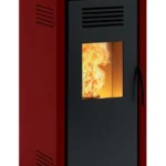 Belüfteter Pelletofen INVICTA Nuova Vieste 7,3 kW, bordeauxrot